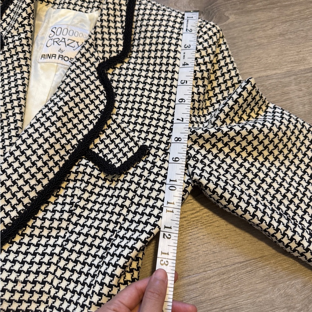 So Crazy by Rina Rossi Women's Black and White Houndstooth Blazer- Size 4 - Picture 13 of 14